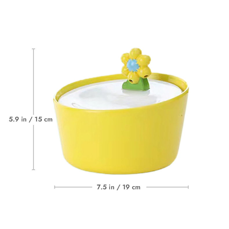 ZezeLife Yellow Flower Cat Water Fountain, view 6