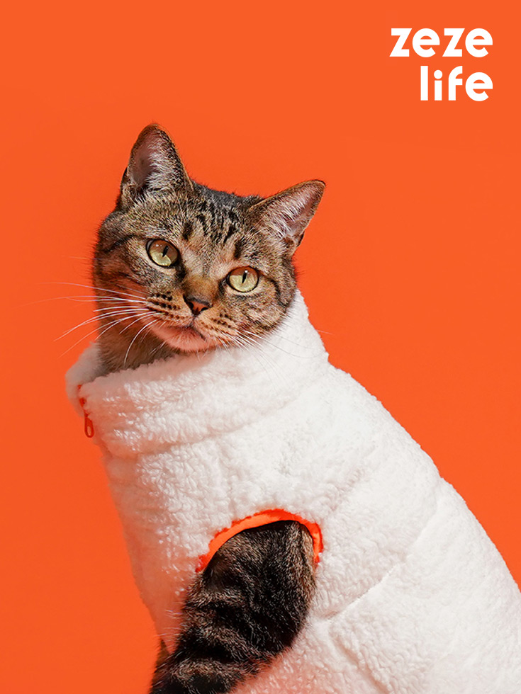 ZezeLife Zipper Fleece Cat Clothes, view 2